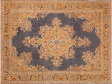 handmade Vintage Grey Gold Hand Knotted RECTANGLE 100% WOOL area rug 10x13
